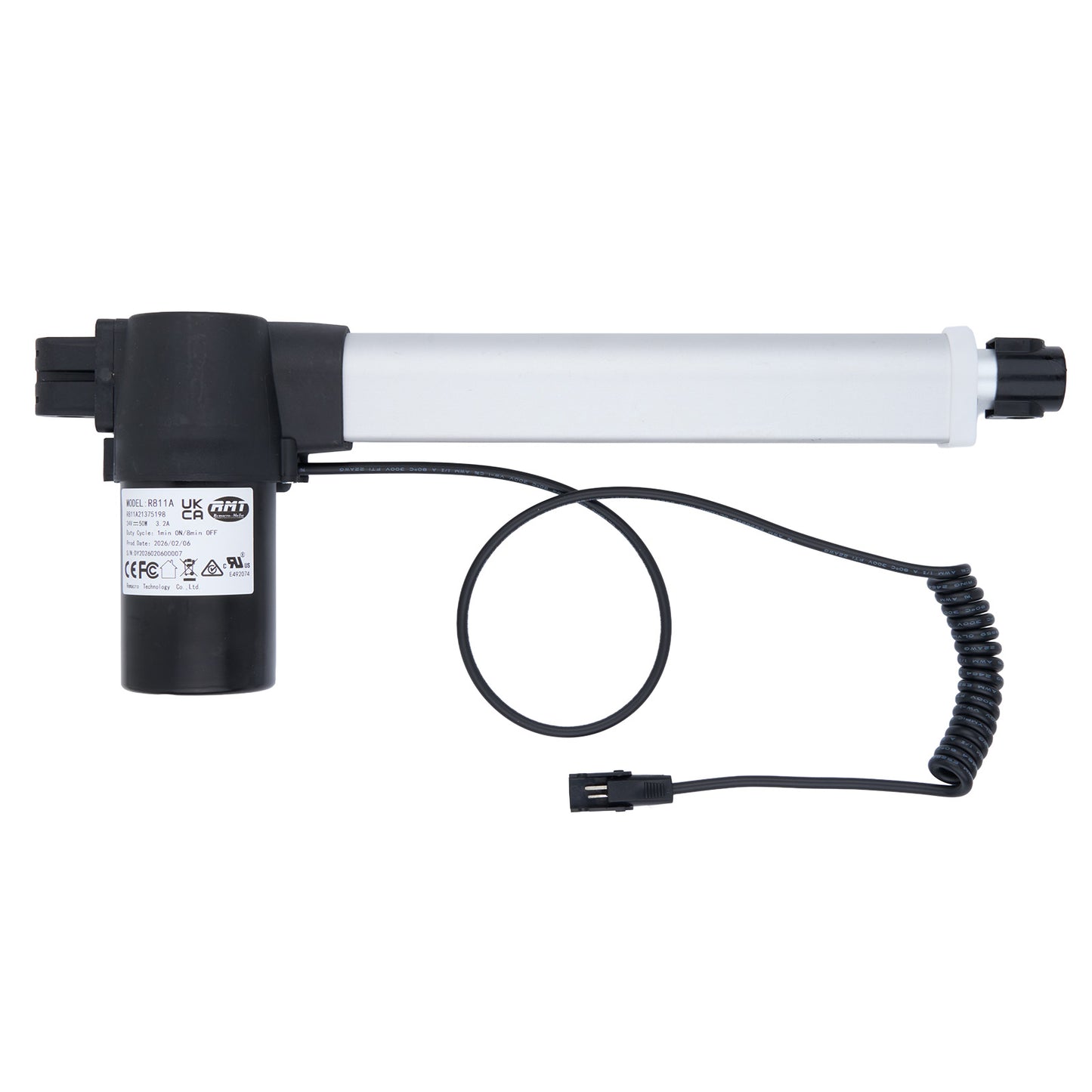 Electric pump with coiled cable on a white background