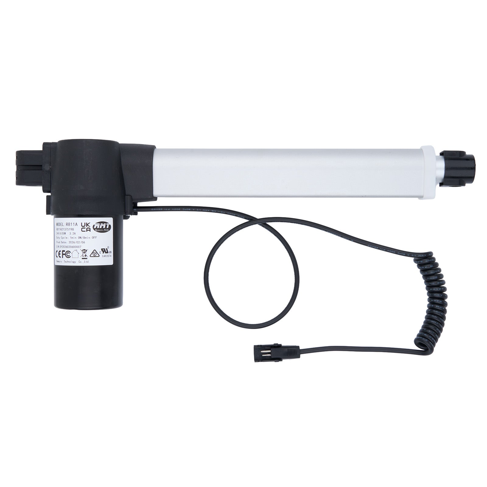 Electric pump with coiled cable on a white background