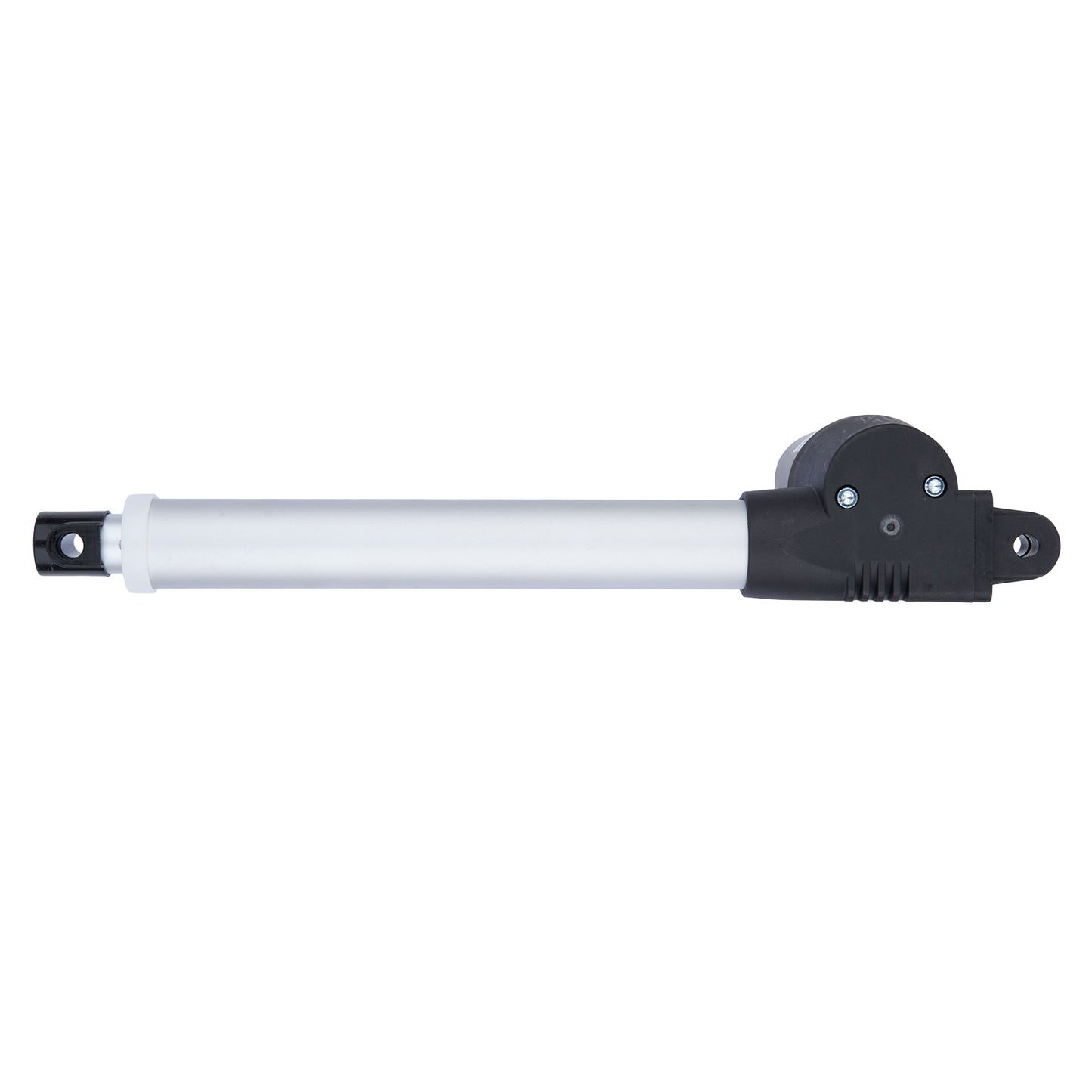 White and black mechanical arm on a white background