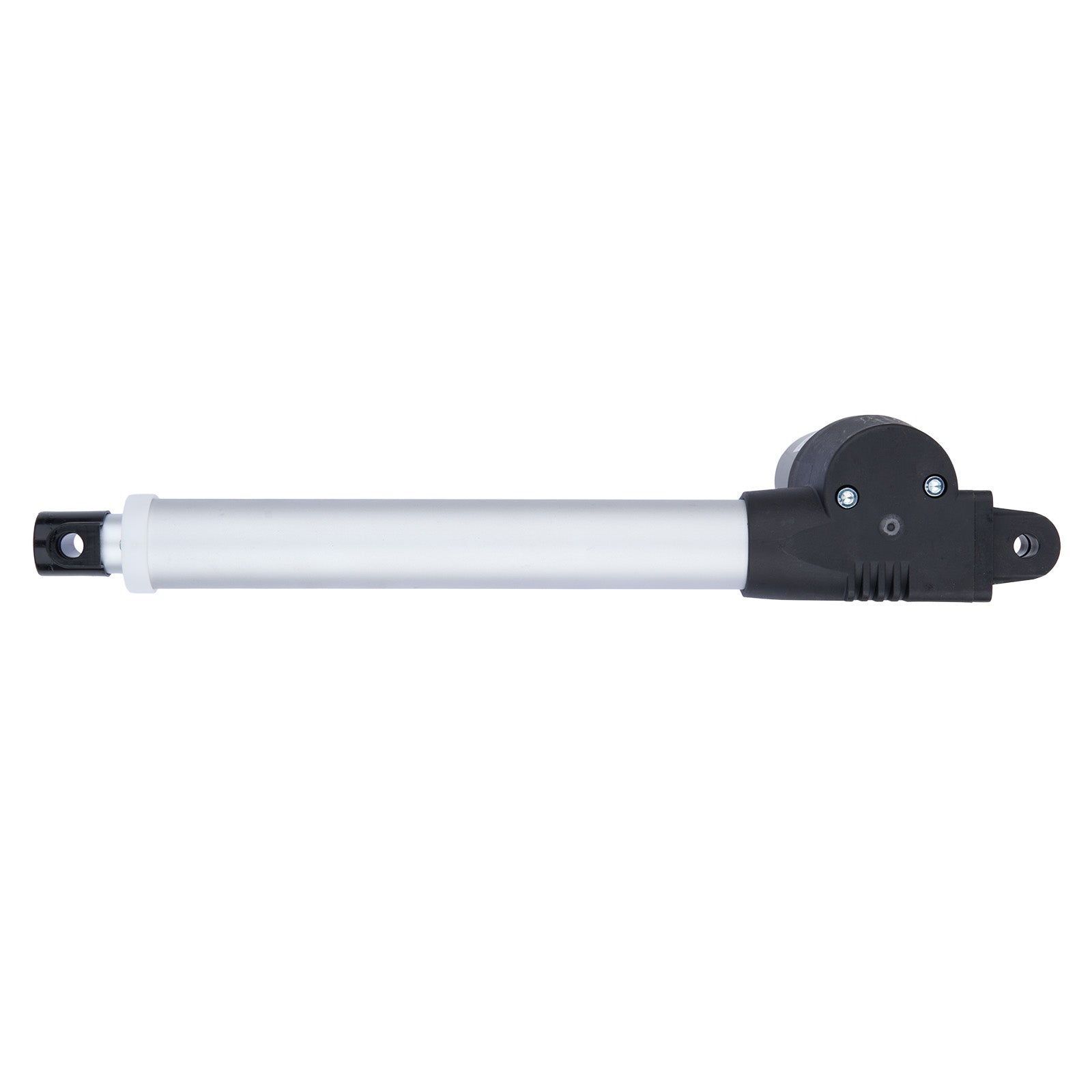 White and black mechanical arm on a white background