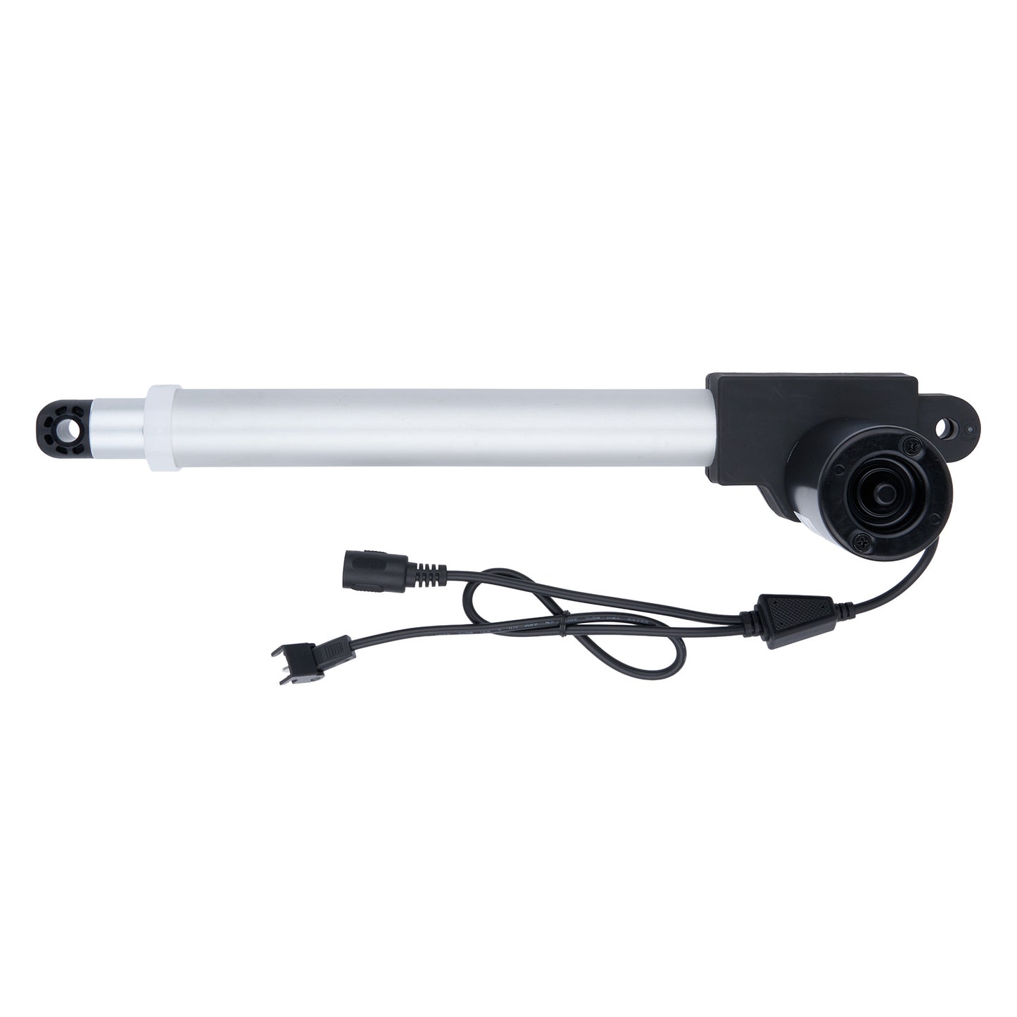 Mechanical actuator with power cable on a white background