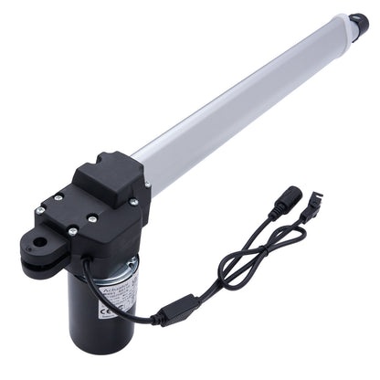 Electric actuator with cable on a white background