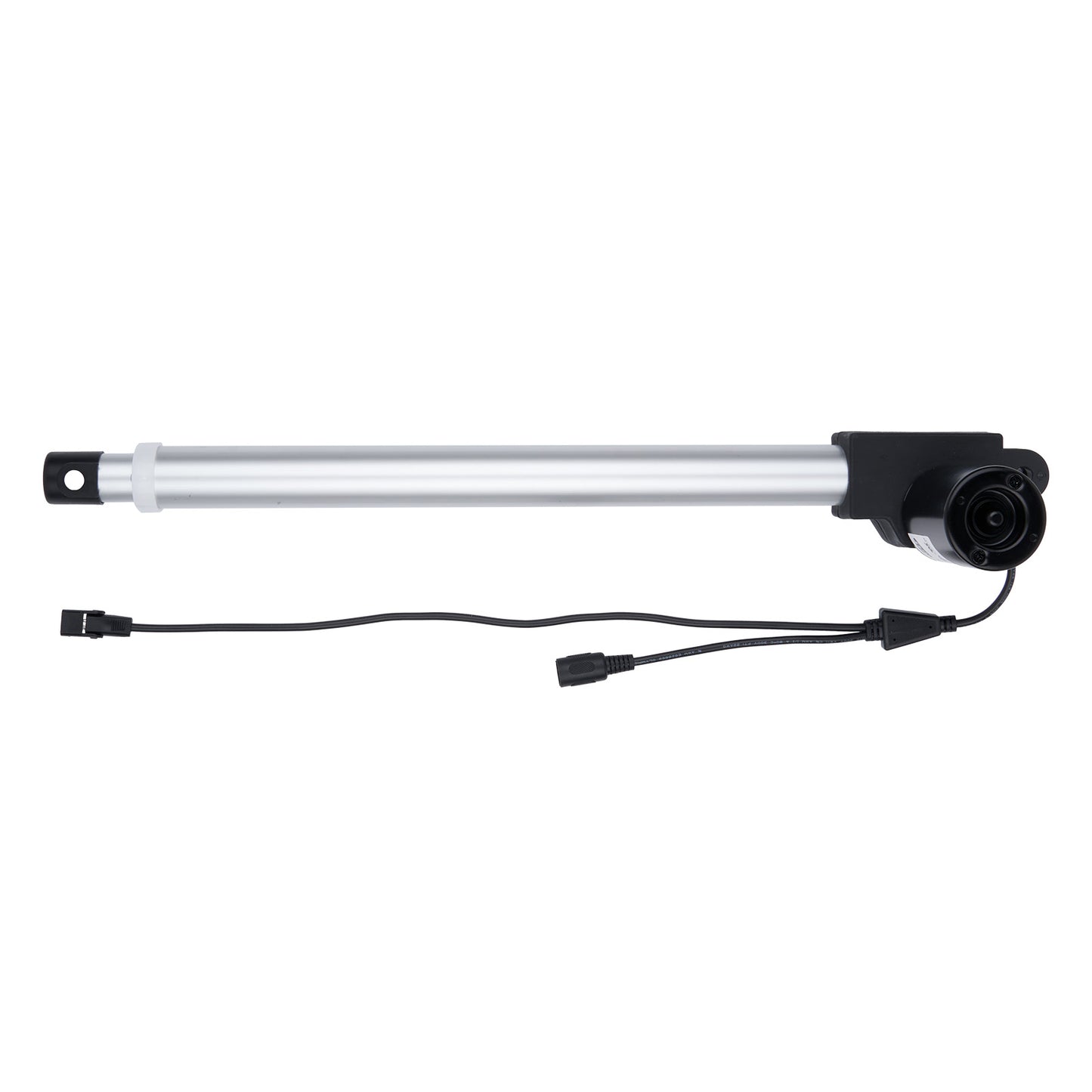 Mechanical arm with a motor and cable on a white background