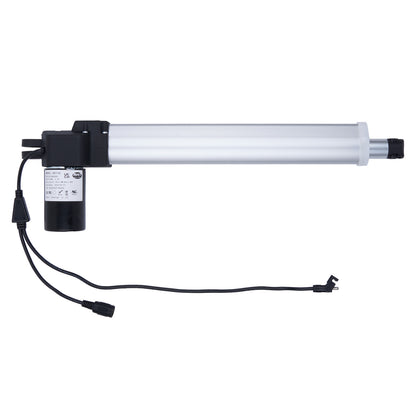 Linear actuator with power cable on a white background