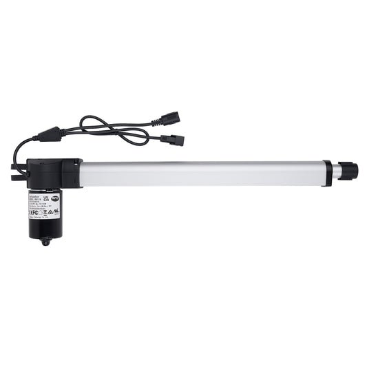 Linear actuator with cable on a white background