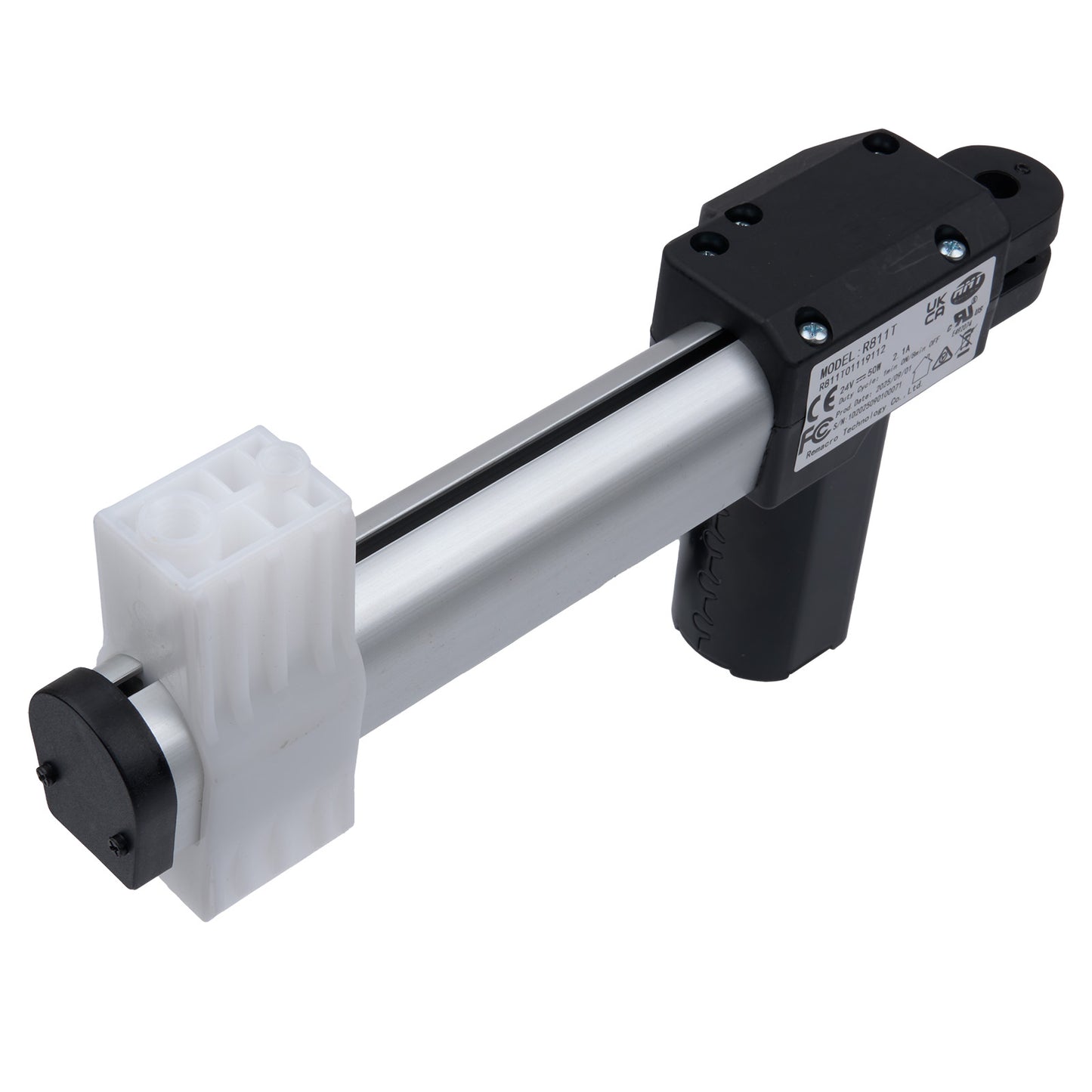 Mechanical component with black and white design on a white background
