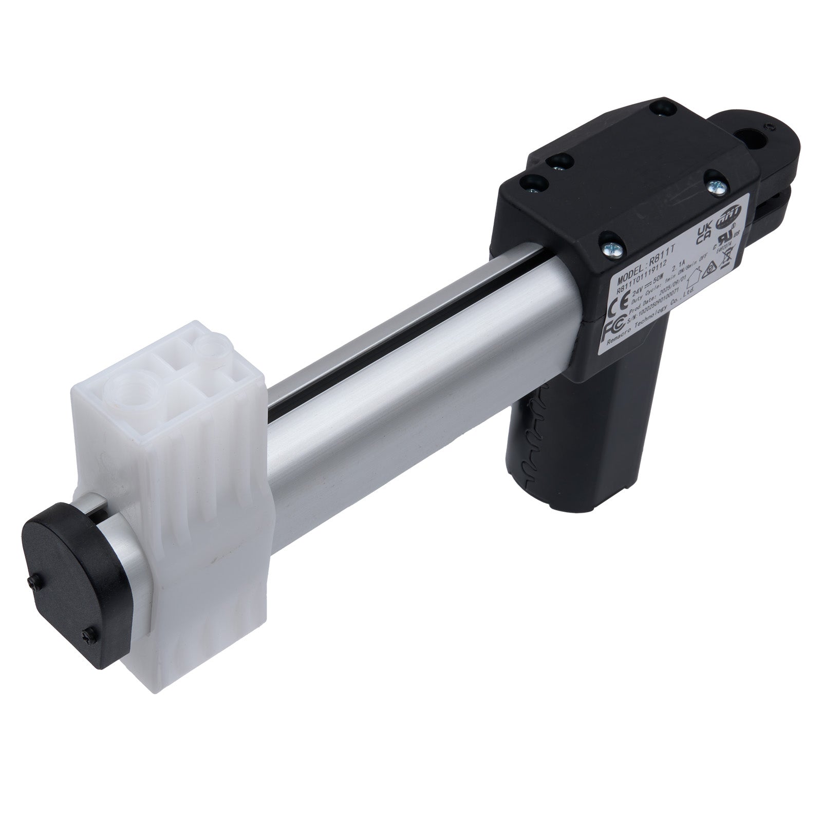 Mechanical component with black and white design on a white background