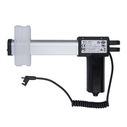 Electrical component with black and white design on a white background