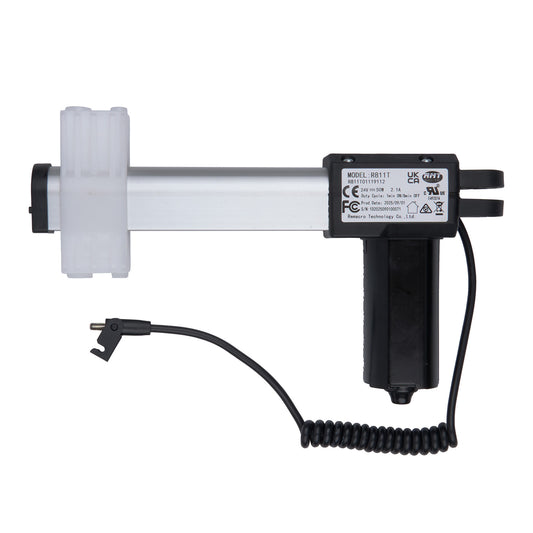 Electrical component with black and white design on a white background