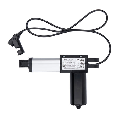 Black and white device with a cable on a white background