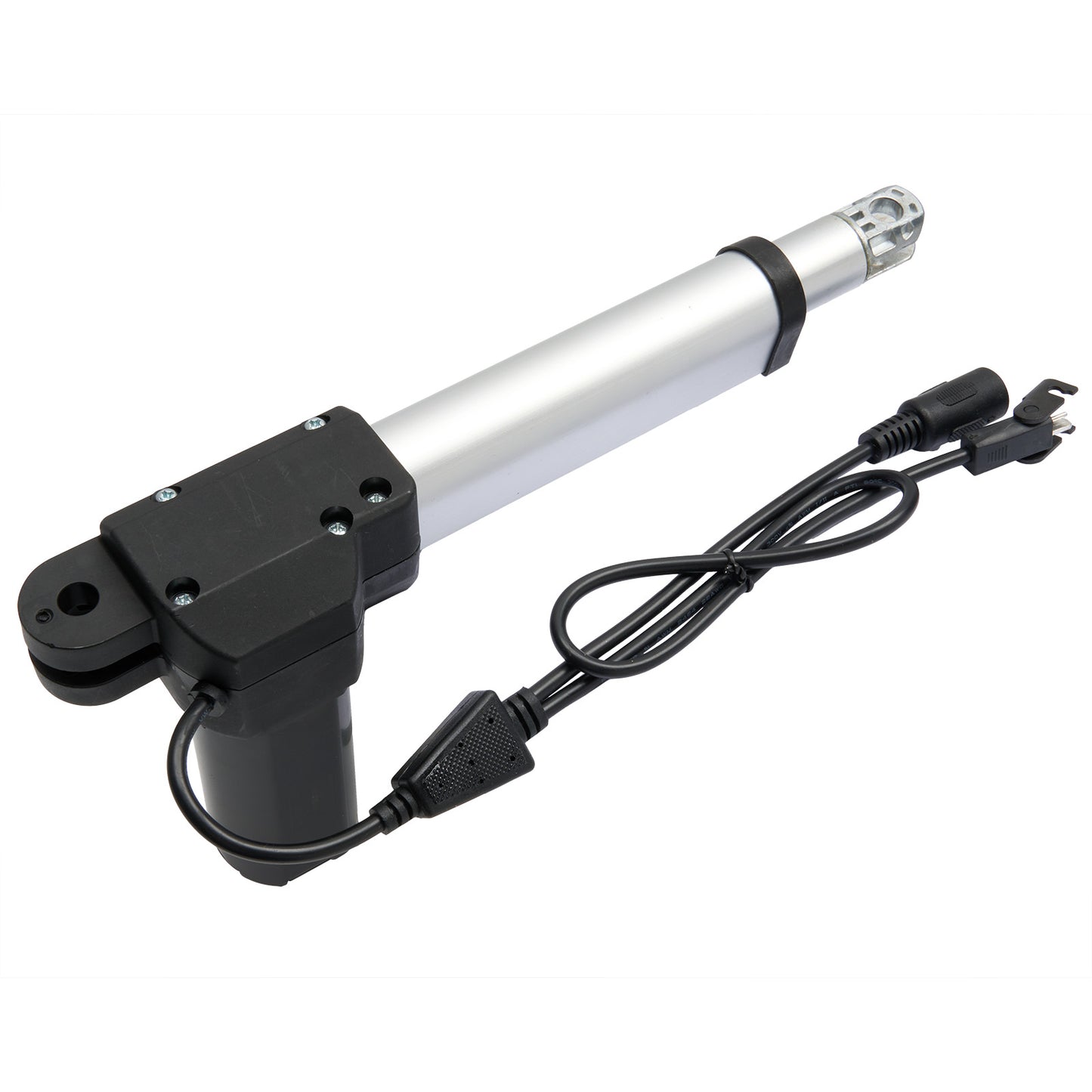 Electric linear actuator with power cable on white background