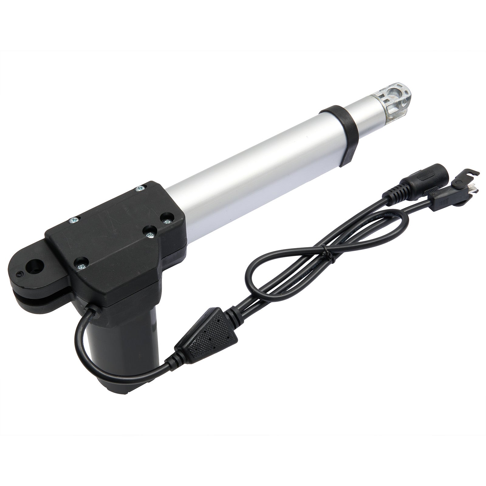 Electric linear actuator with power cable on white background