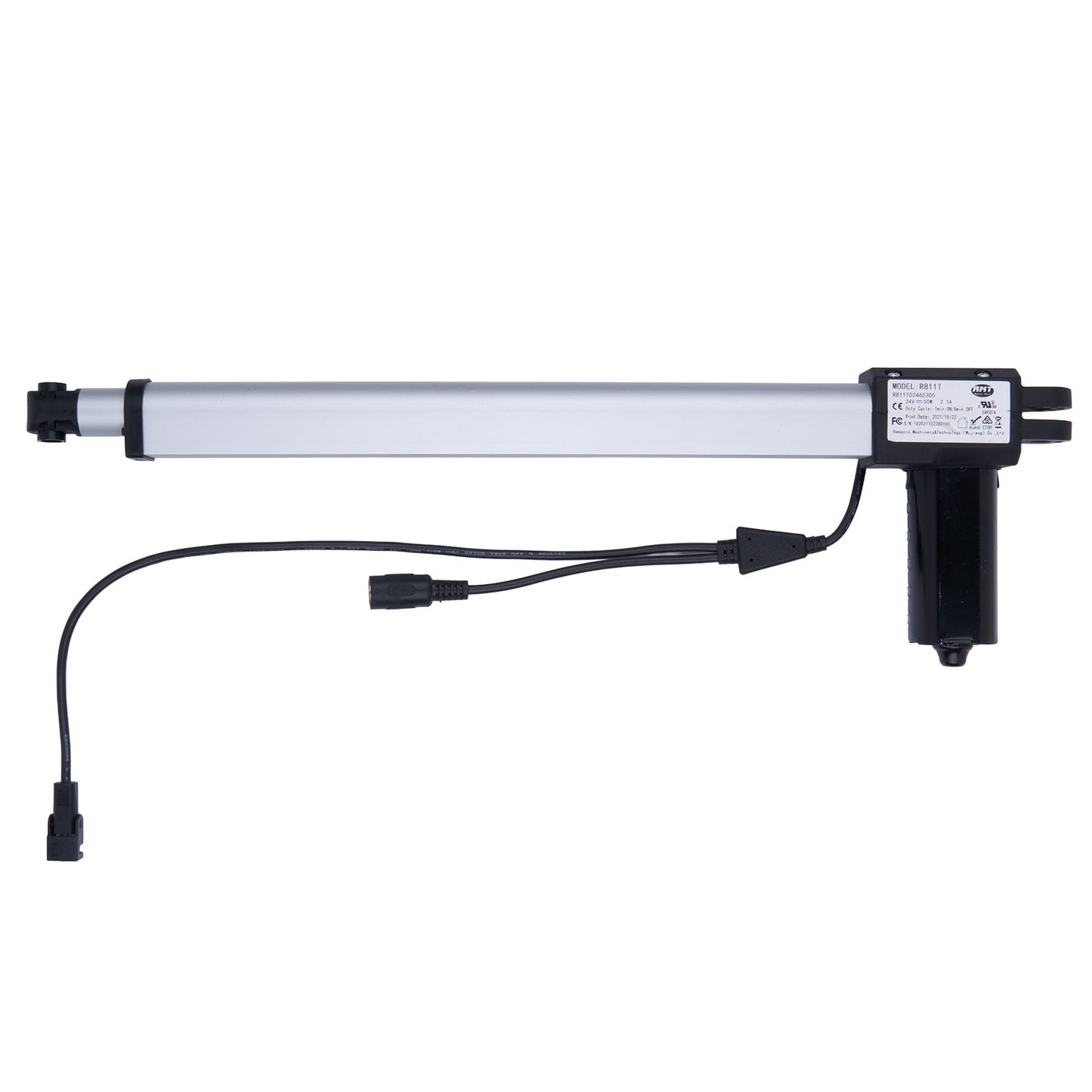 Linear actuator with cables on a white background