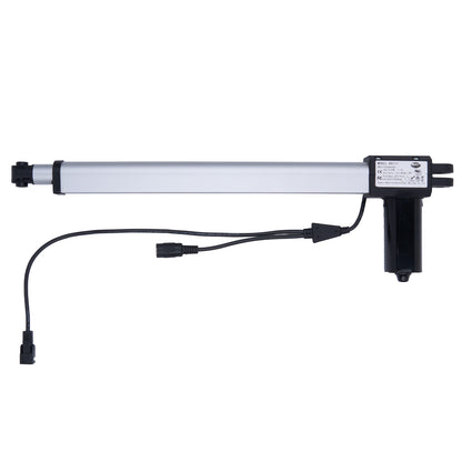 Linear actuator with cables on a white background