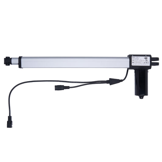 Linear actuator with cables on a white background