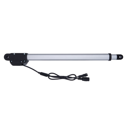 Long rectangular light fixture with black connector on a white background