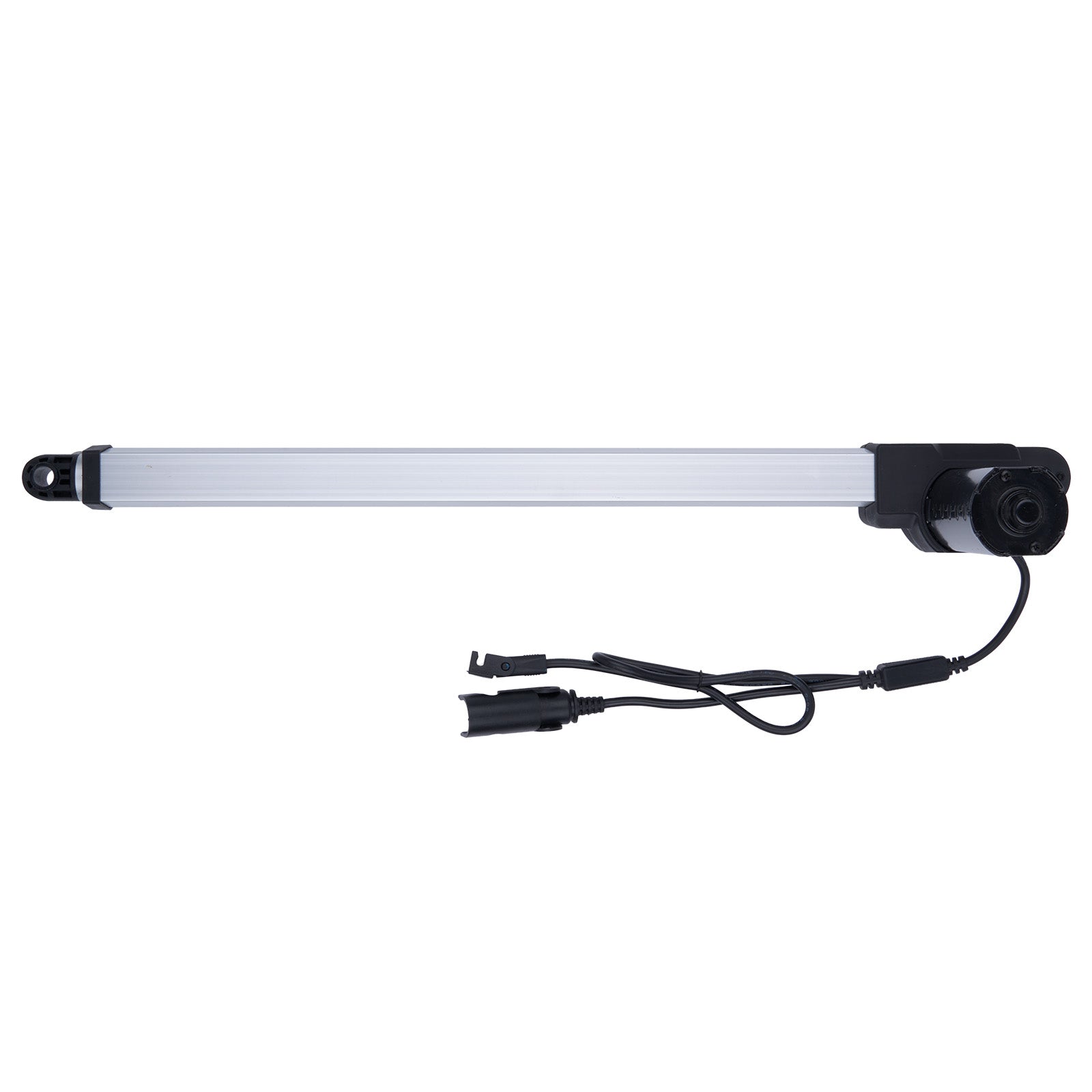 Linear actuator with power cable on a white background