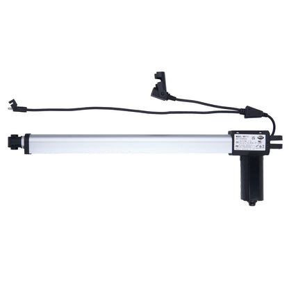 Aquarium light with black base and white cylindrical body on a white background