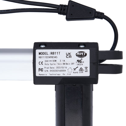 Black electronic component with model number R811T on a white background