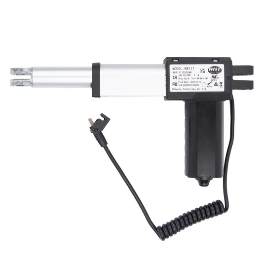 Electric linear actuator with cable on a white background