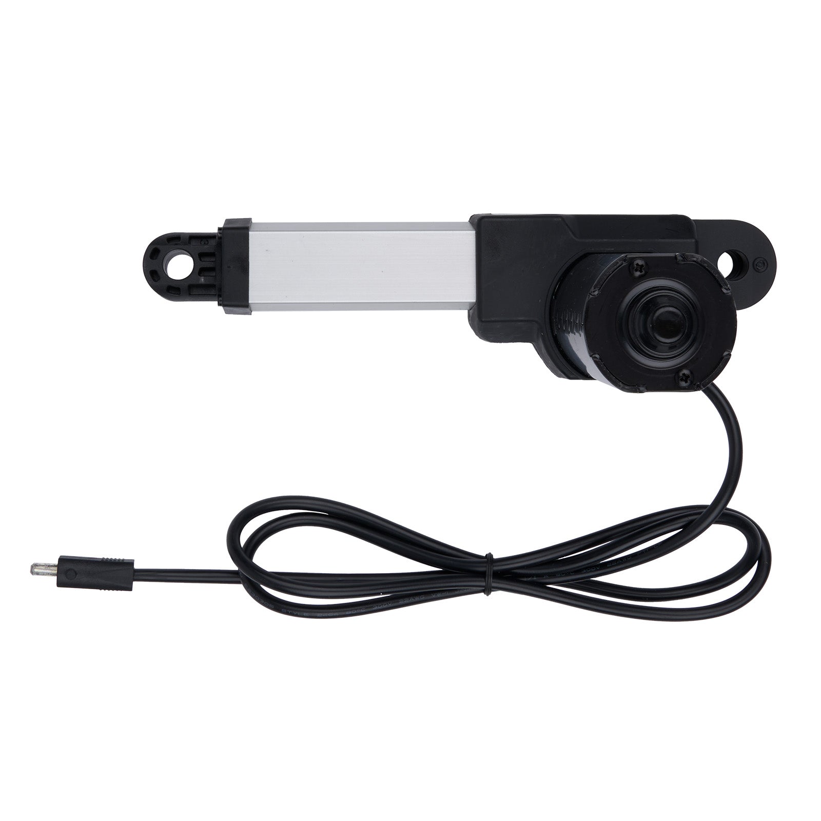 Mechanical linear actuator with a cable on a white background