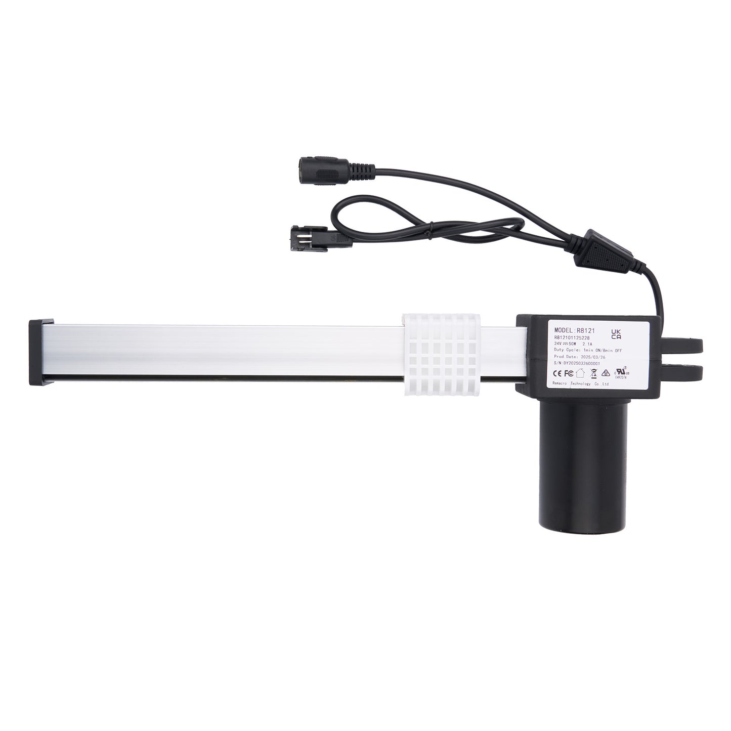 Electrical component with a cable on a white background