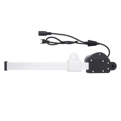 White light bar with black housing and connectors on a white background