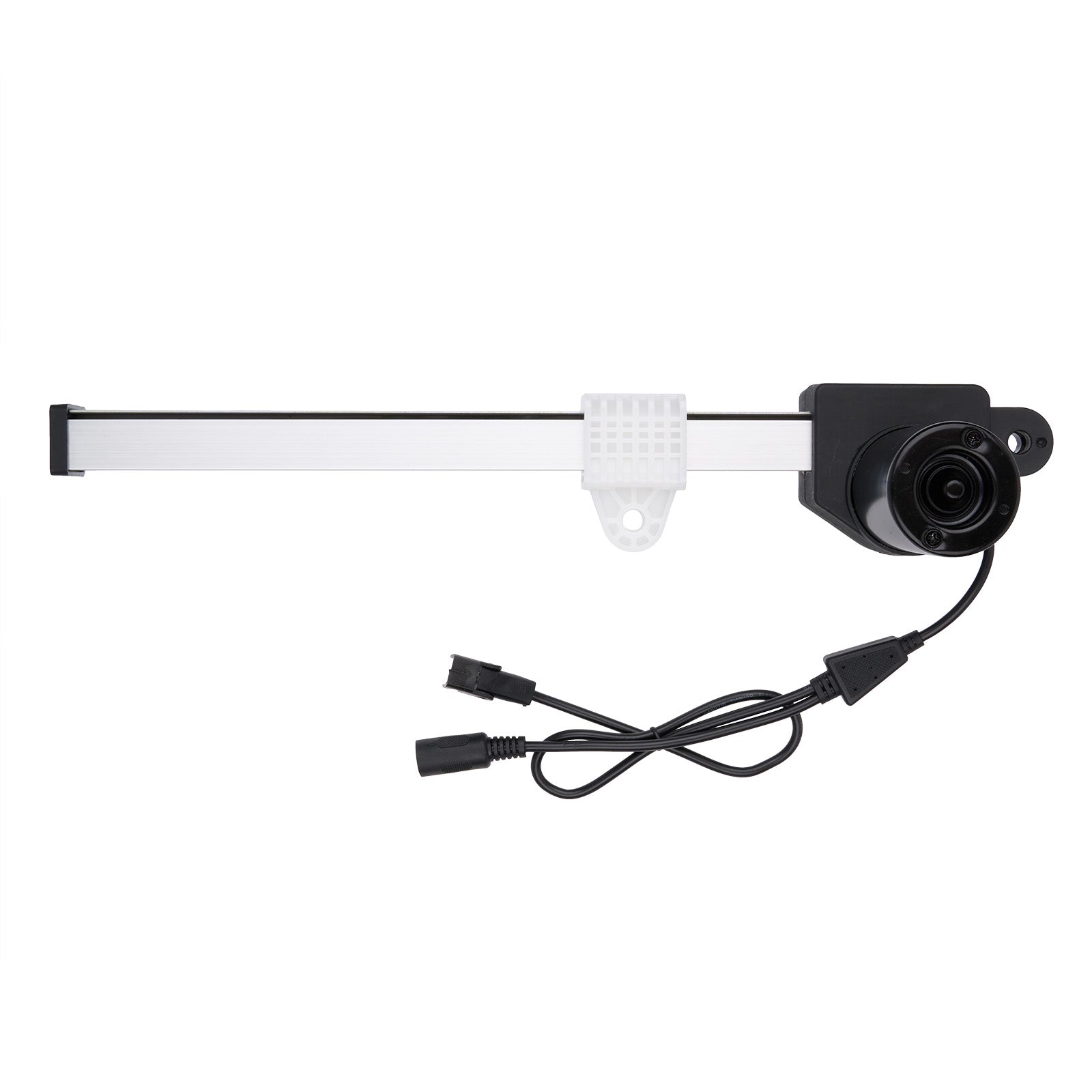 Light bar with camera and power cable on a white background