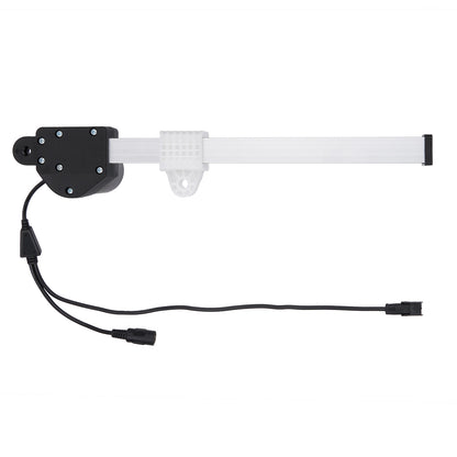 Light bar with black housing and white reflective surface on a white background