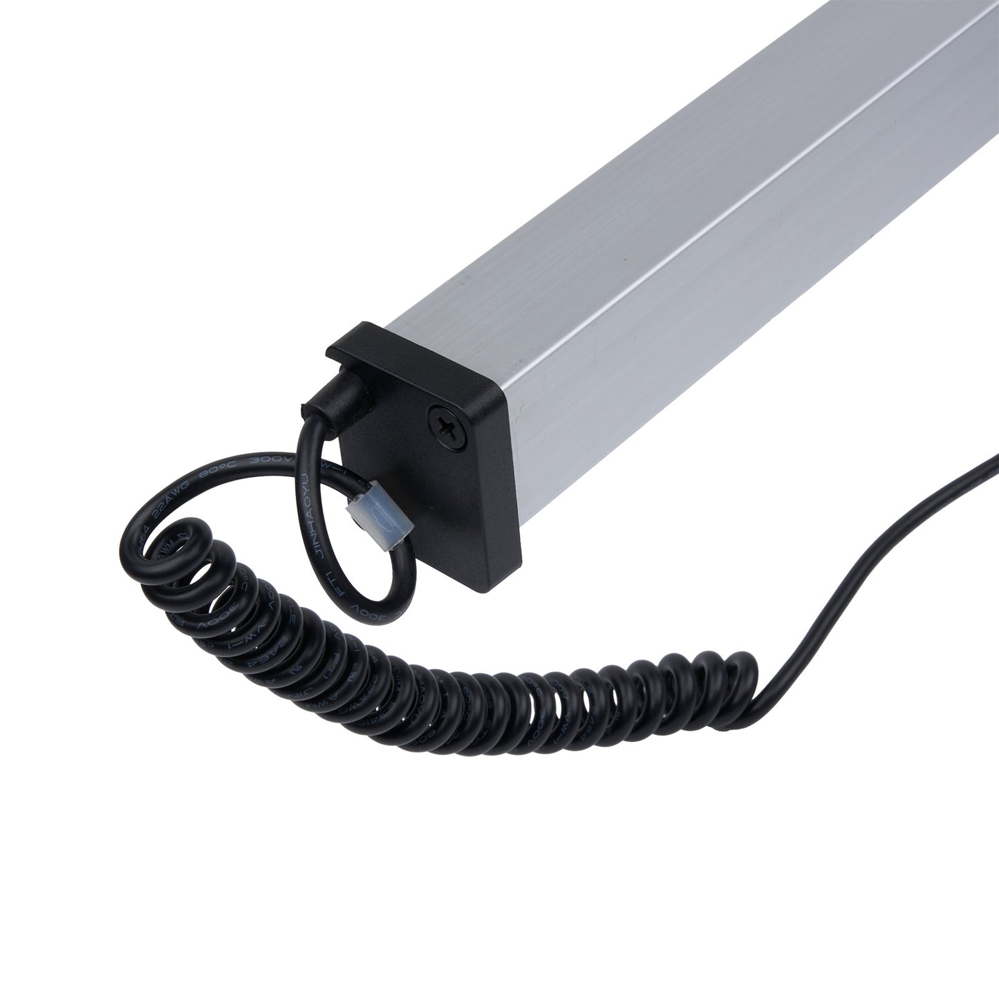 Light fixture with coiled cable on a white background