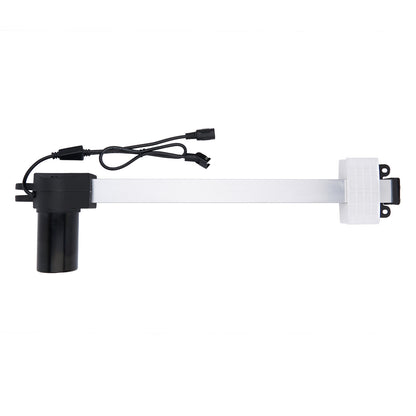 White electronic component with black connectors on a white background