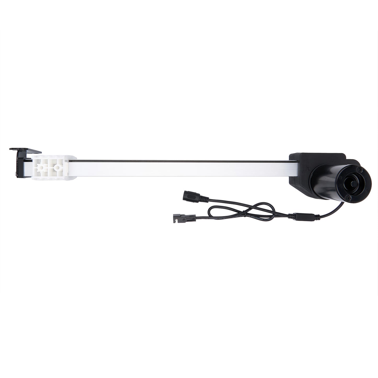Black and white aquarium light bar with power cord on a white background