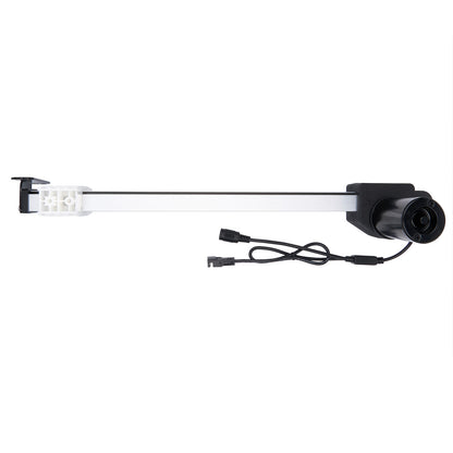 Black and white aquarium light bar with power cord on a white background