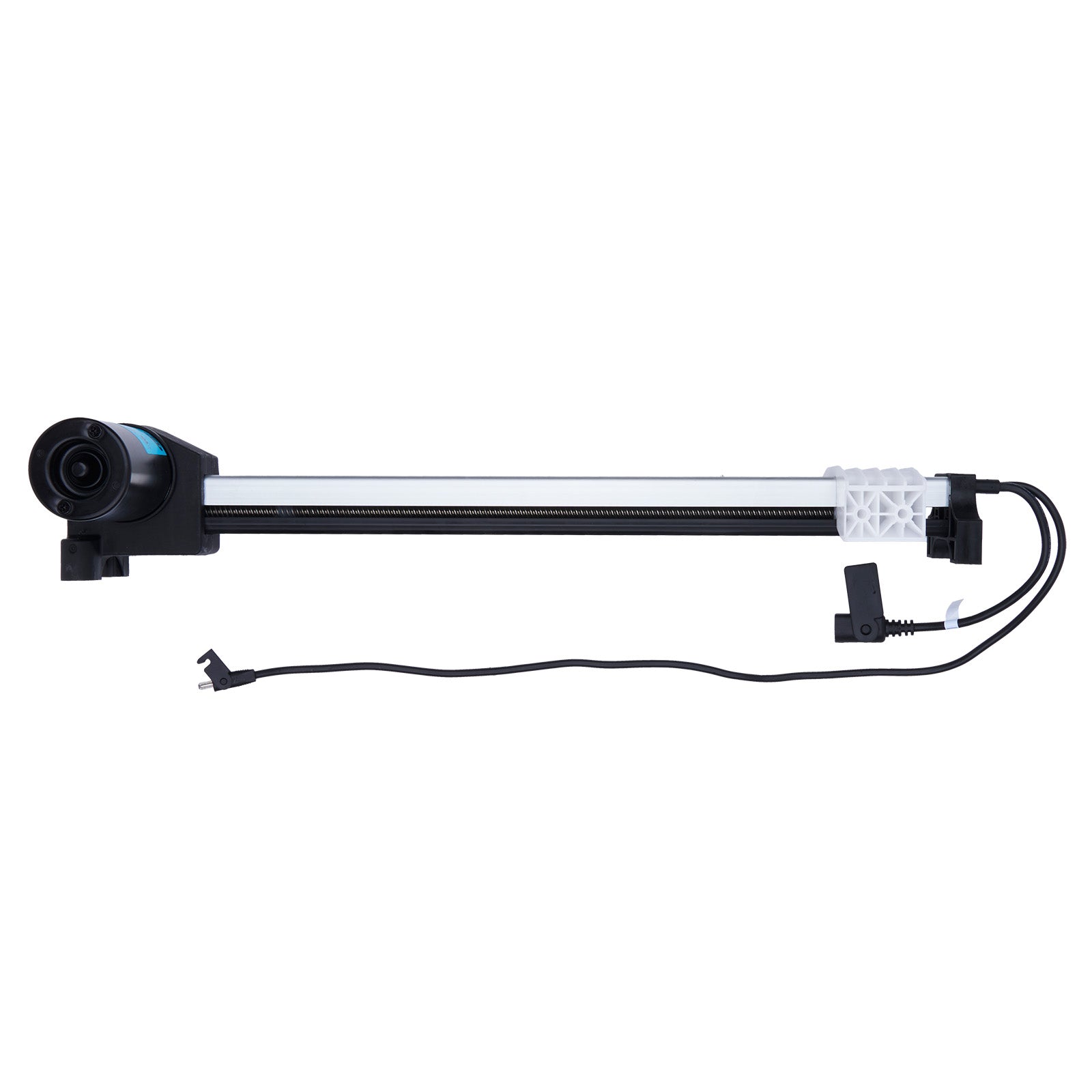 Black and white mechanical component on a white background