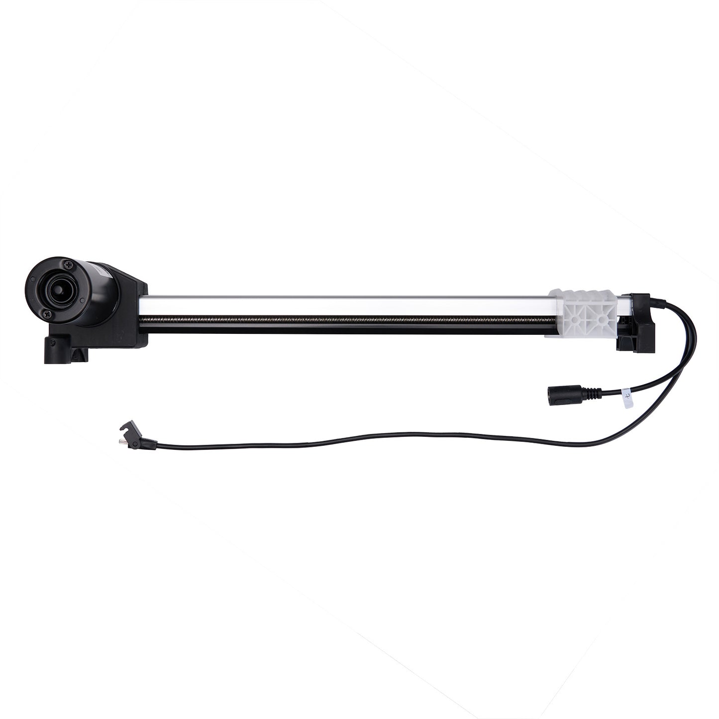 Mechanical component with black and white parts on a white background