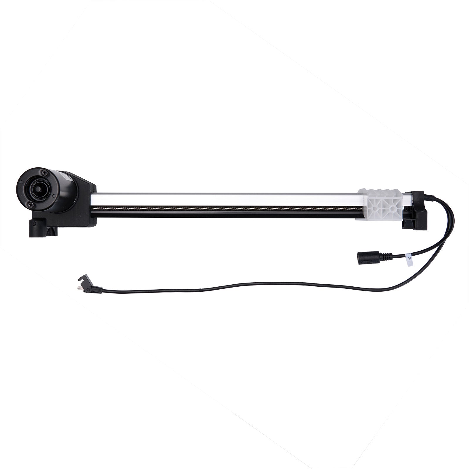 Mechanical component with black and white parts on a white background