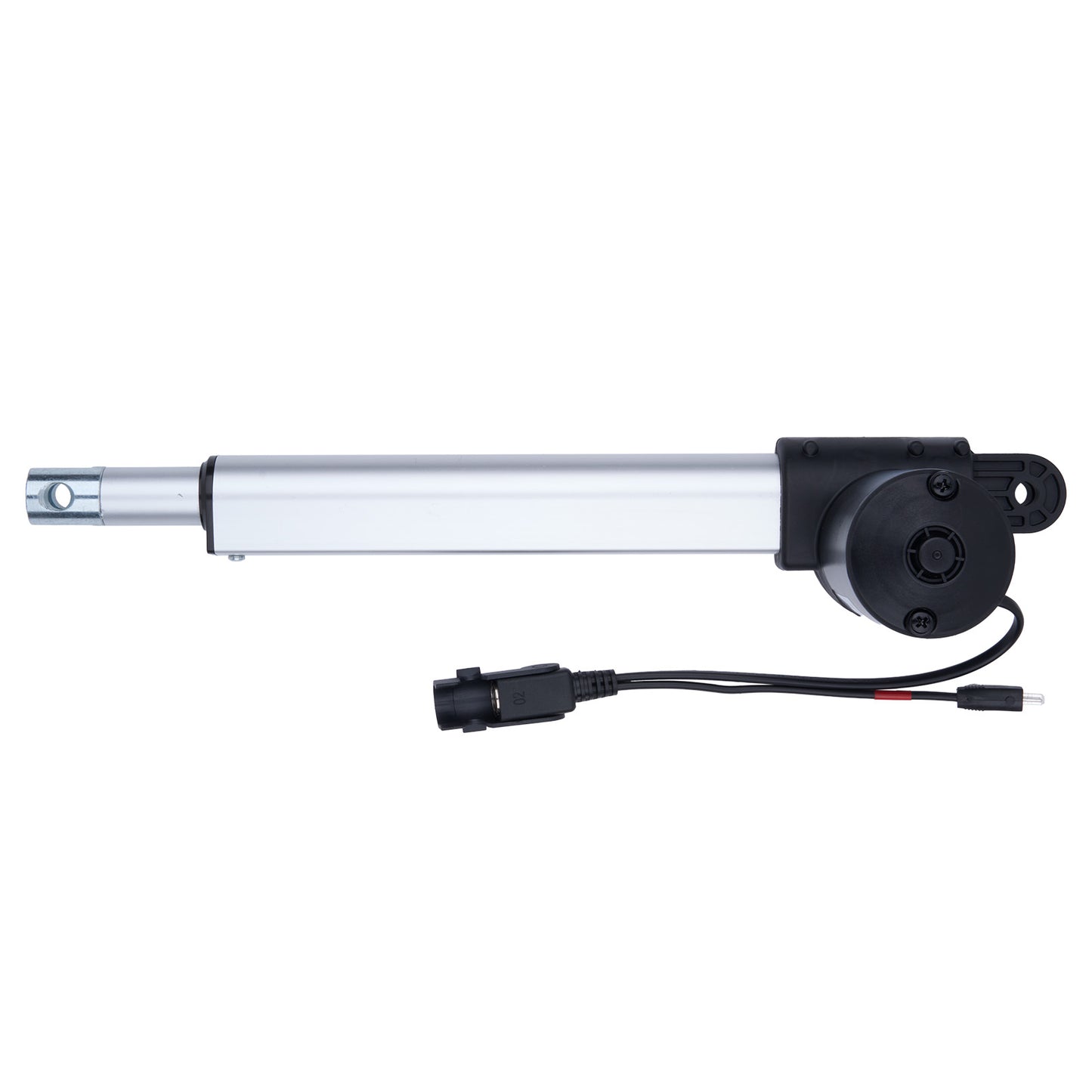 Linear actuator with power cable on a white background