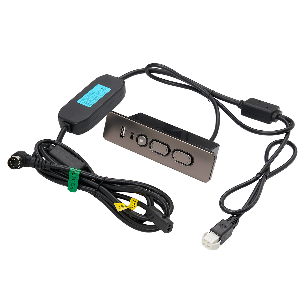 RK23300261X000 5 Button Recliner Switch with USB & Type C Three Plugs
