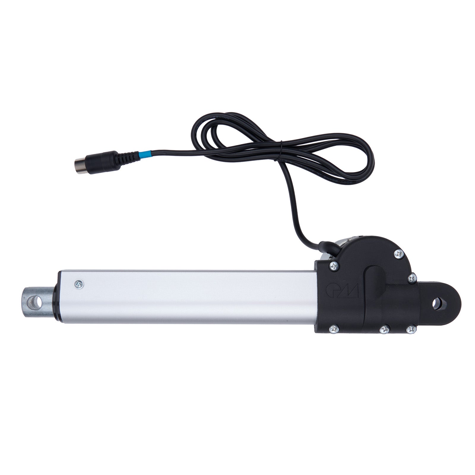 Linear actuator with cable on a white background