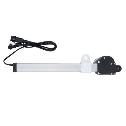 Mechanical linear actuator with power cable on a white background