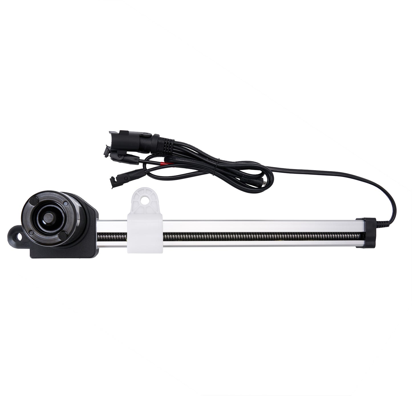 Mechanical component with cable on white background
