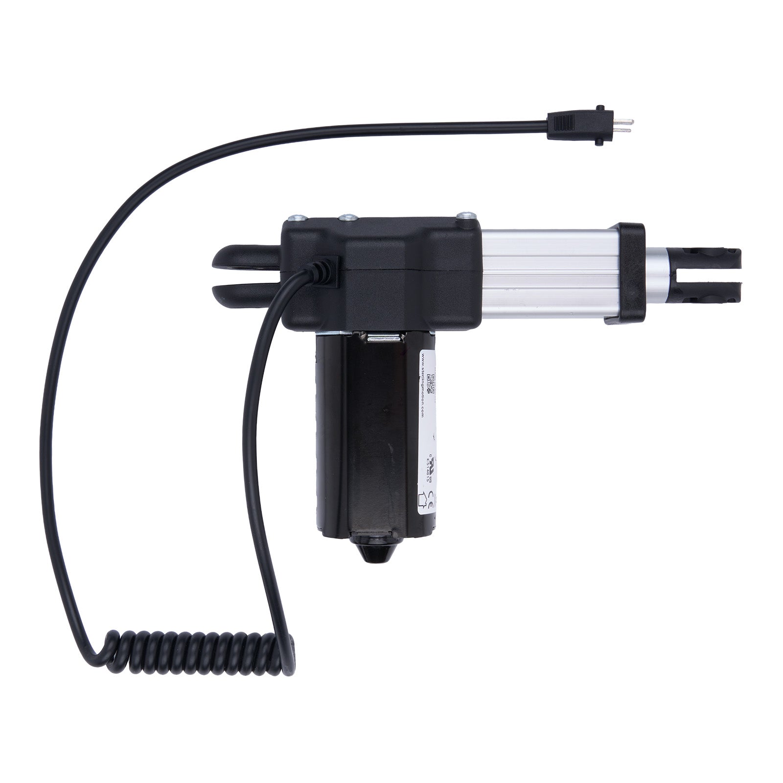 Electric actuator with cable on a white background