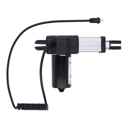 Electric actuator with cable on a white background