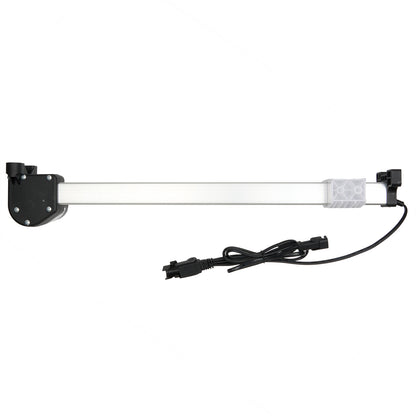 Light bar with black fixtures and power cord on white background