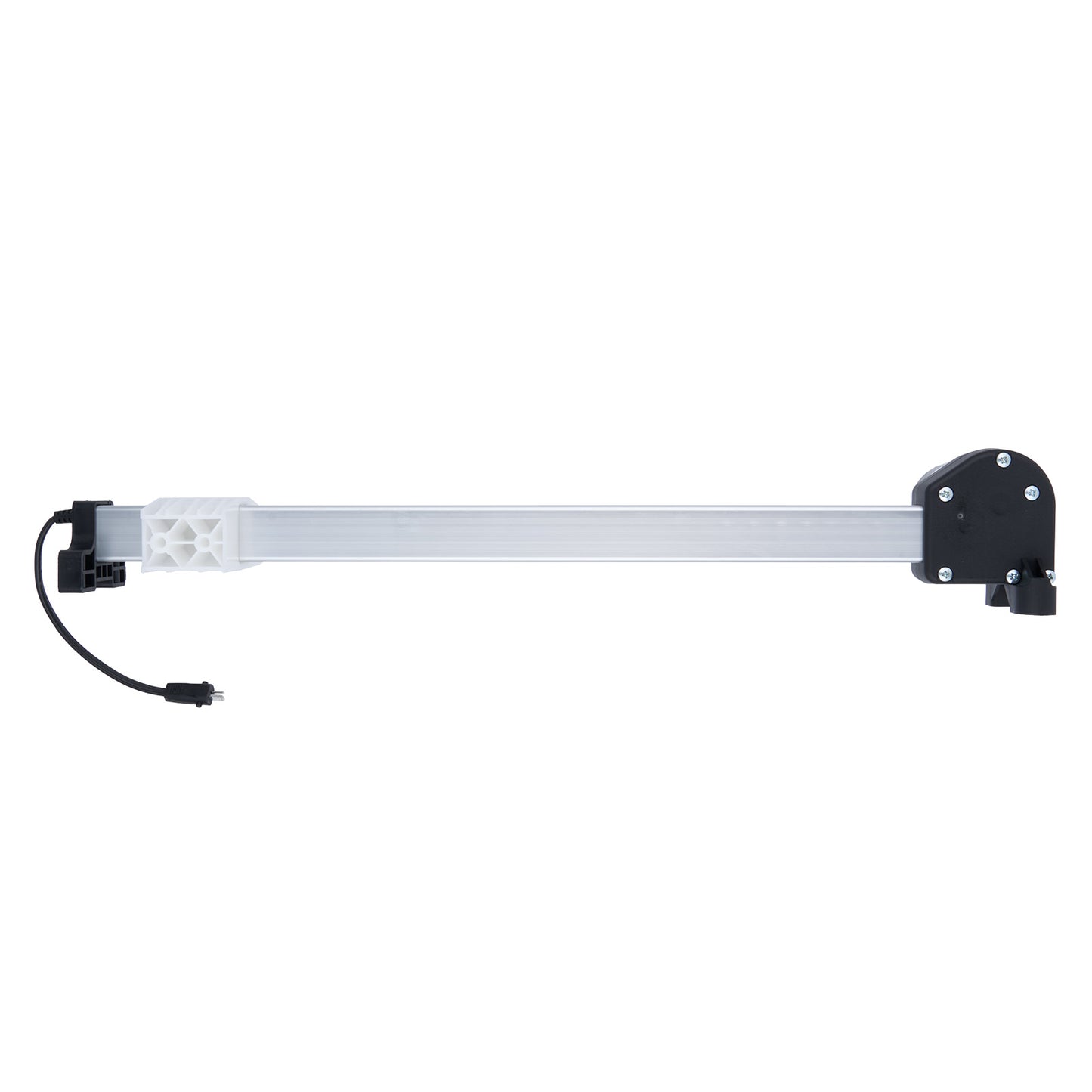 Light bar with black connectors on a white background