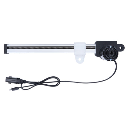 Mechanical arm with a motor and cable on a white background