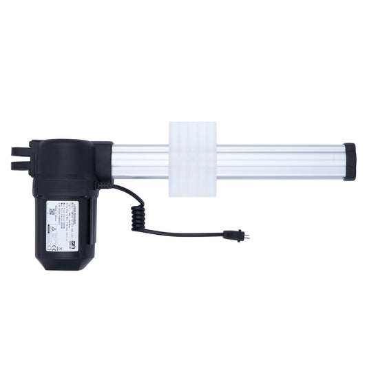 Black pump with a white tube on a white background