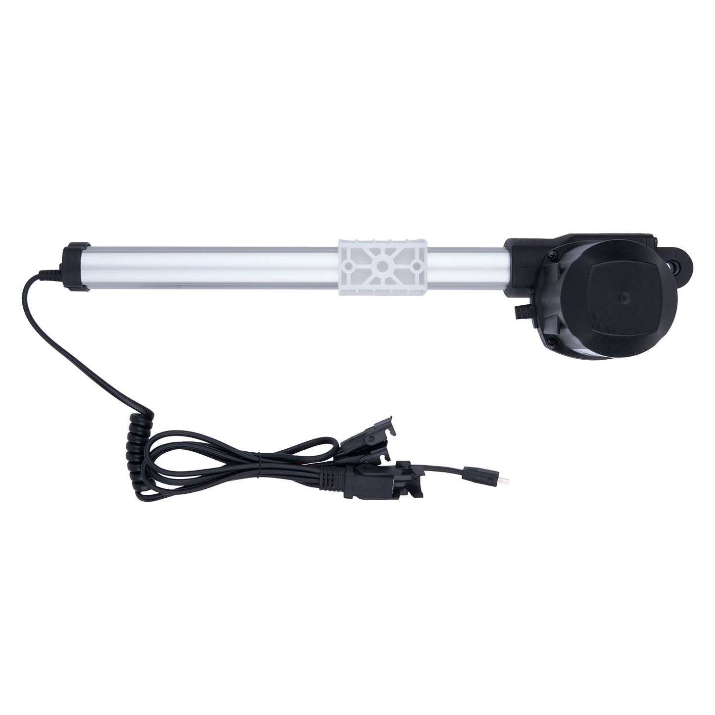 Aquarium light with black power switch on a white background