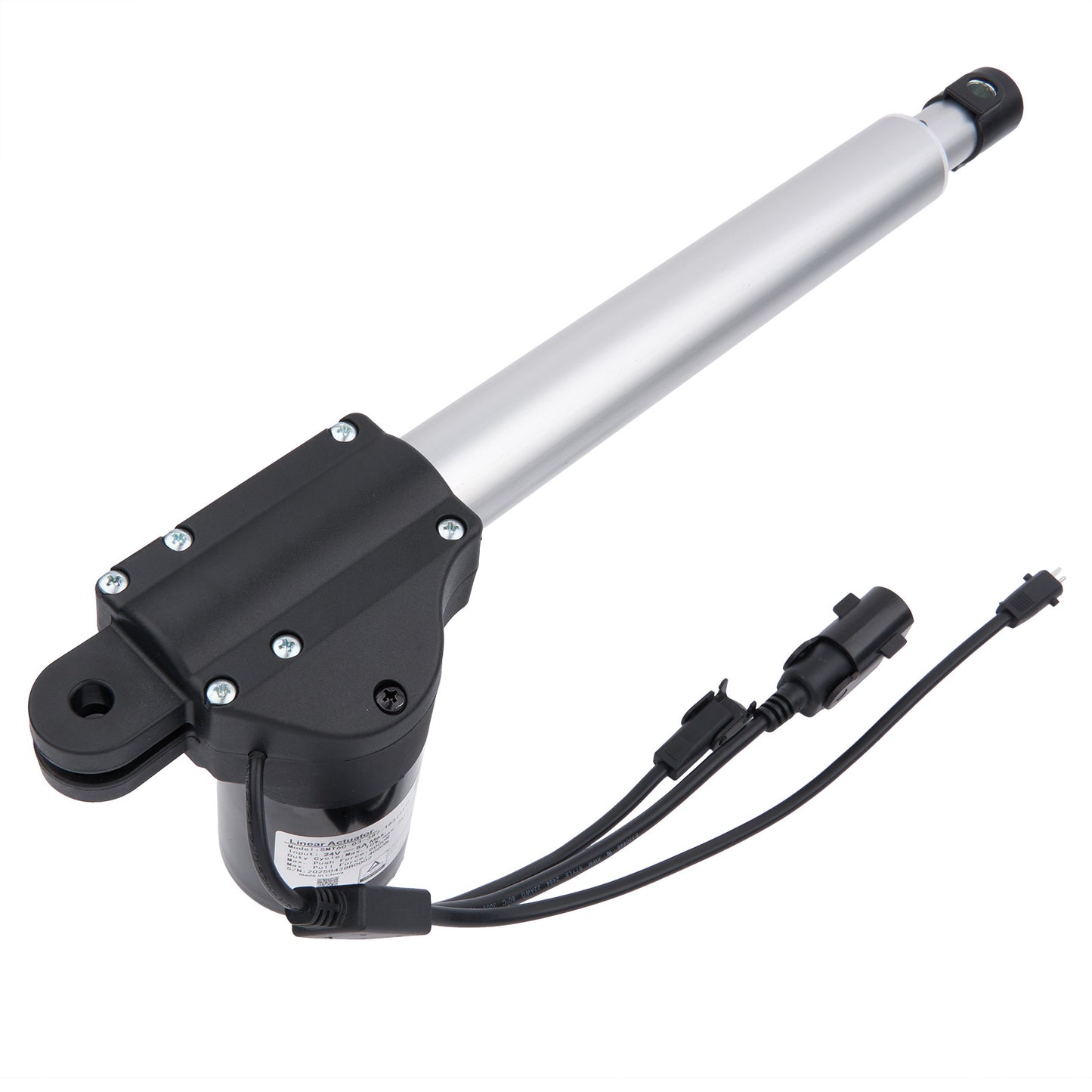 Electric actuator with a cable on a white background