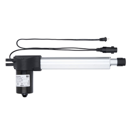 Linear actuator with cables on a white background